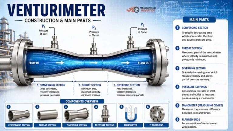  Venturimeter: Principle, Construction and Working (With Diagram Illustration 