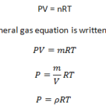 general gas equation or ideal gas law