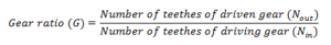 gear ratio formula 1