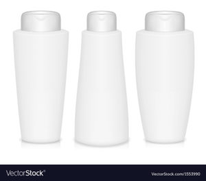 Plastic shampoo bottles