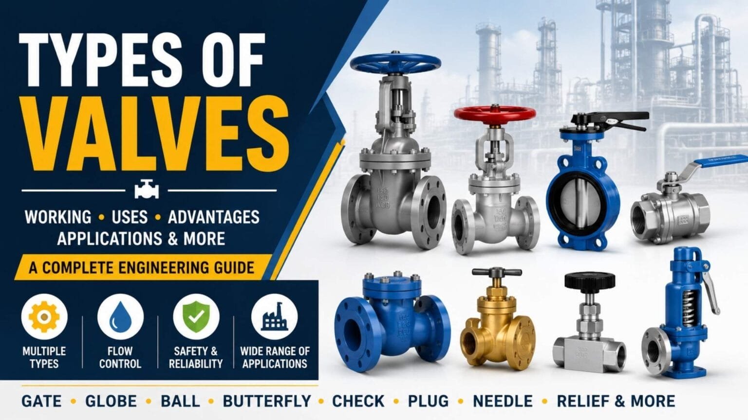 Types of Valves: Working, Uses & Applications