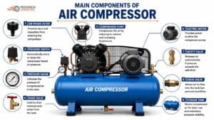 Main components of air compressor