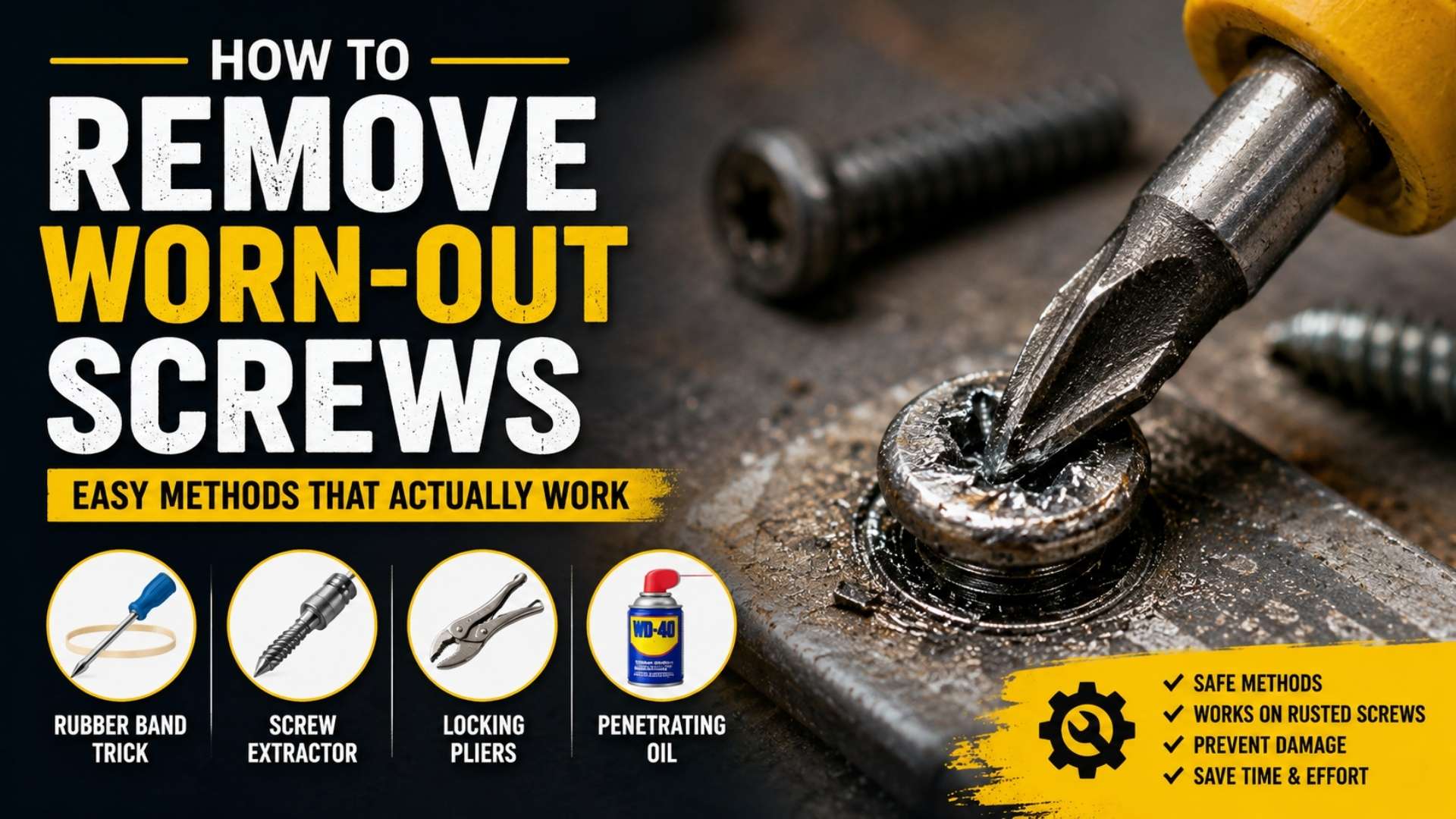 How to remove worn out screws
