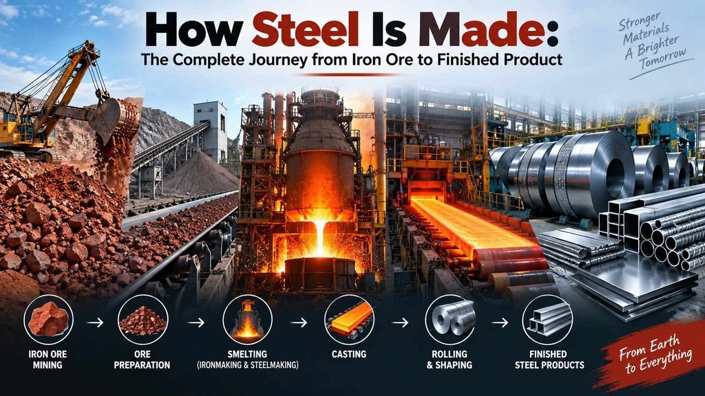 How Steel Is Made: The Complete Journey from Iron Ore to Finished Product