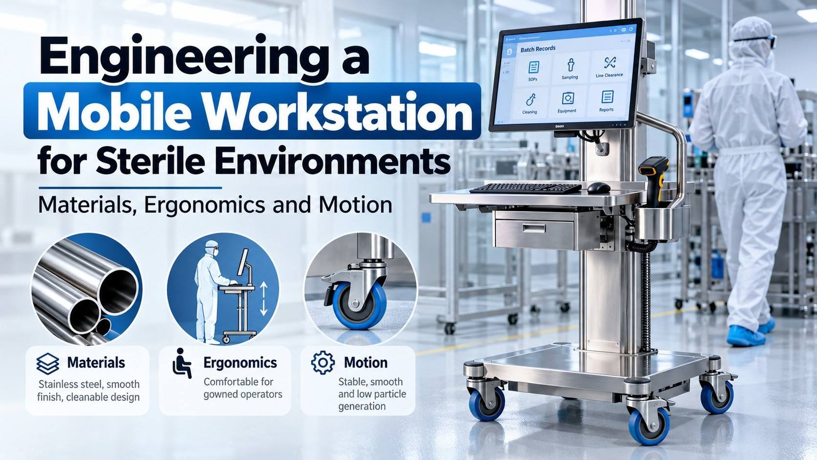 Engineering a Mobile Workstation for Sterile Environments: Materials, Ergonomics and Motion